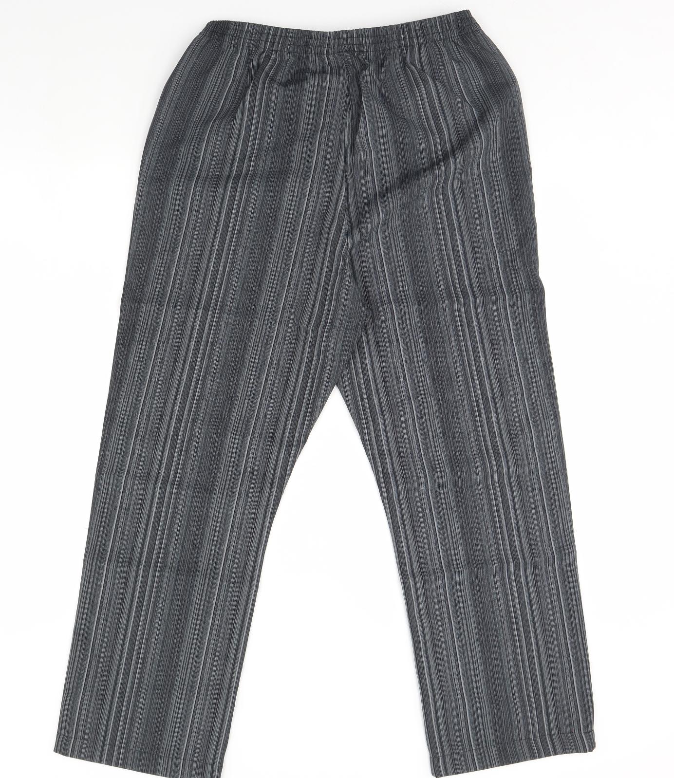 Preworn Womens Blue Striped  Trousers  Size 16 L30 in