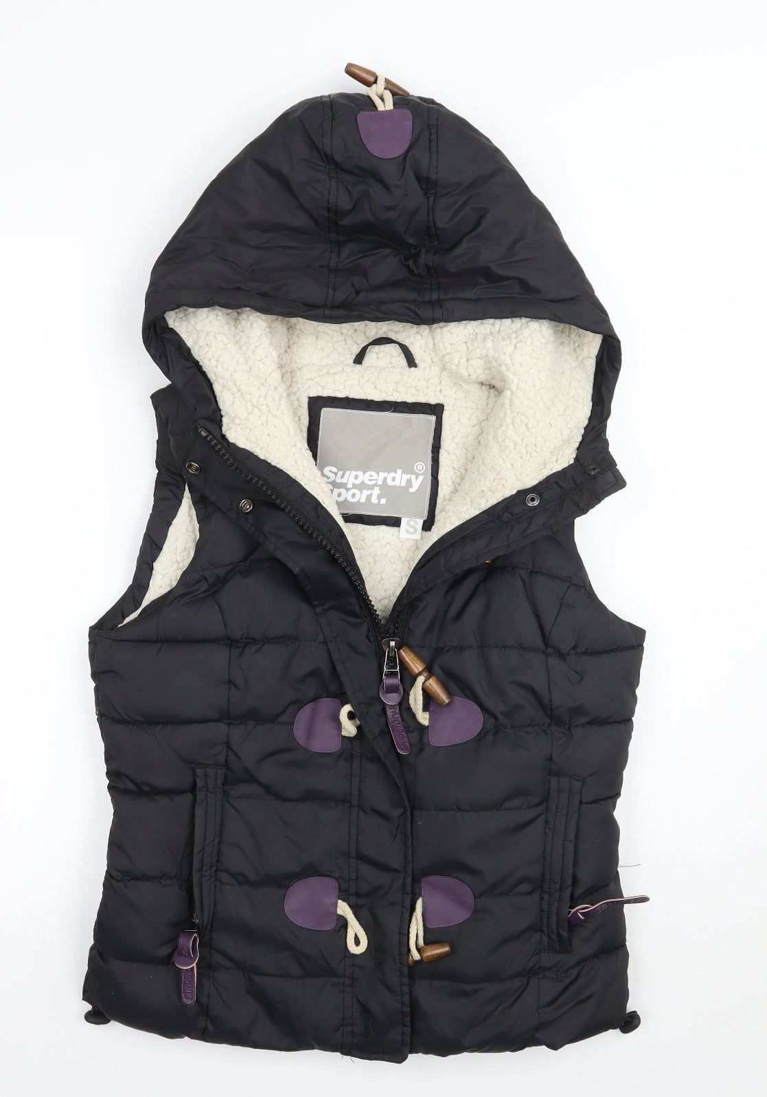 Superdry Womens Black   Gilet Coat Size S