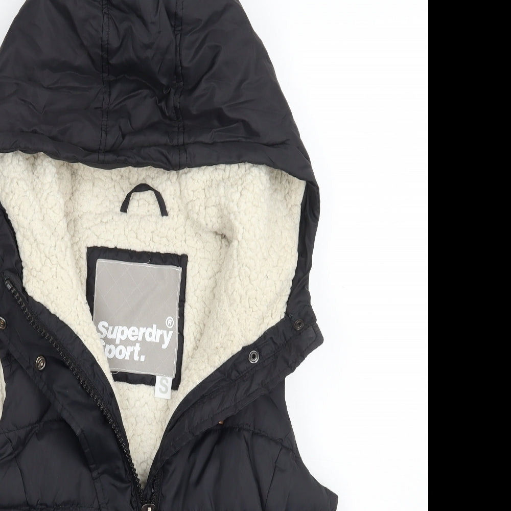 Superdry Womens Black   Gilet Coat Size S