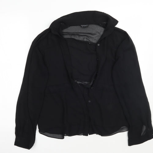 Topshop Womens Black   Basic Button-Up Size 10