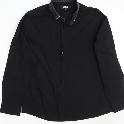 Jaccamo Mens Black    Button-Up Size XL