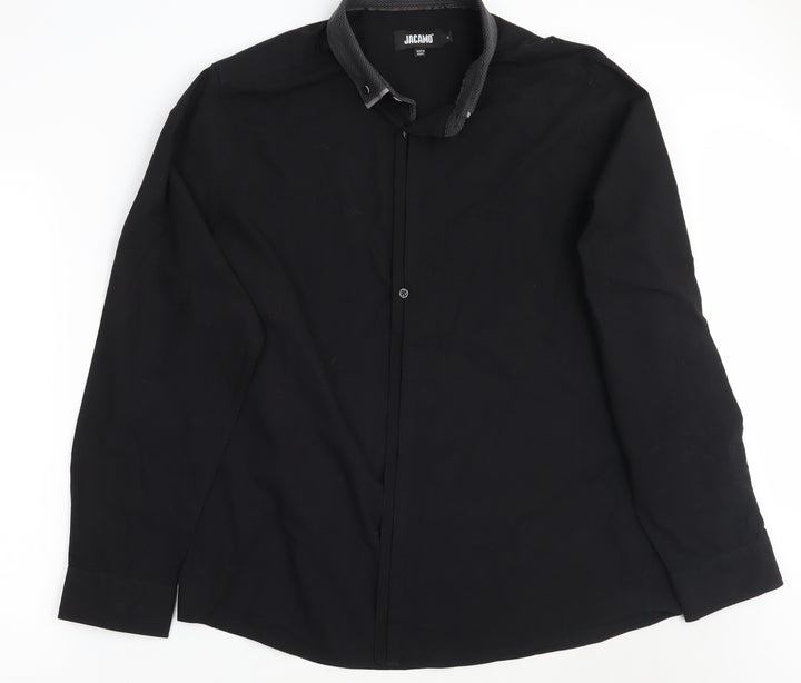 Jaccamo Mens Black    Button-Up Size XL