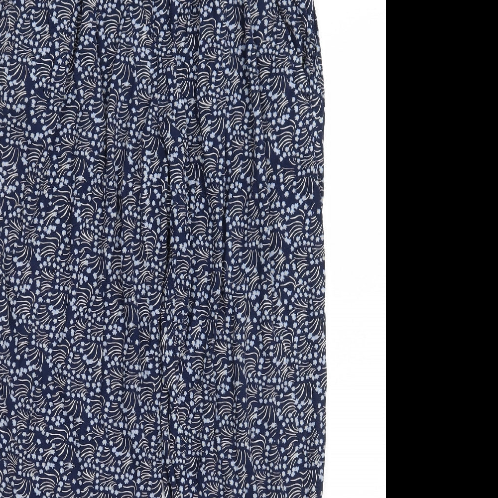 TU Womens Blue Floral  Bloomer Trousers Size 12 L24 in
