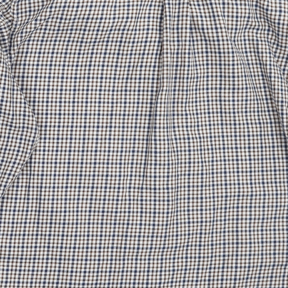 James pringle Mens Brown Check   Button-Up Size M