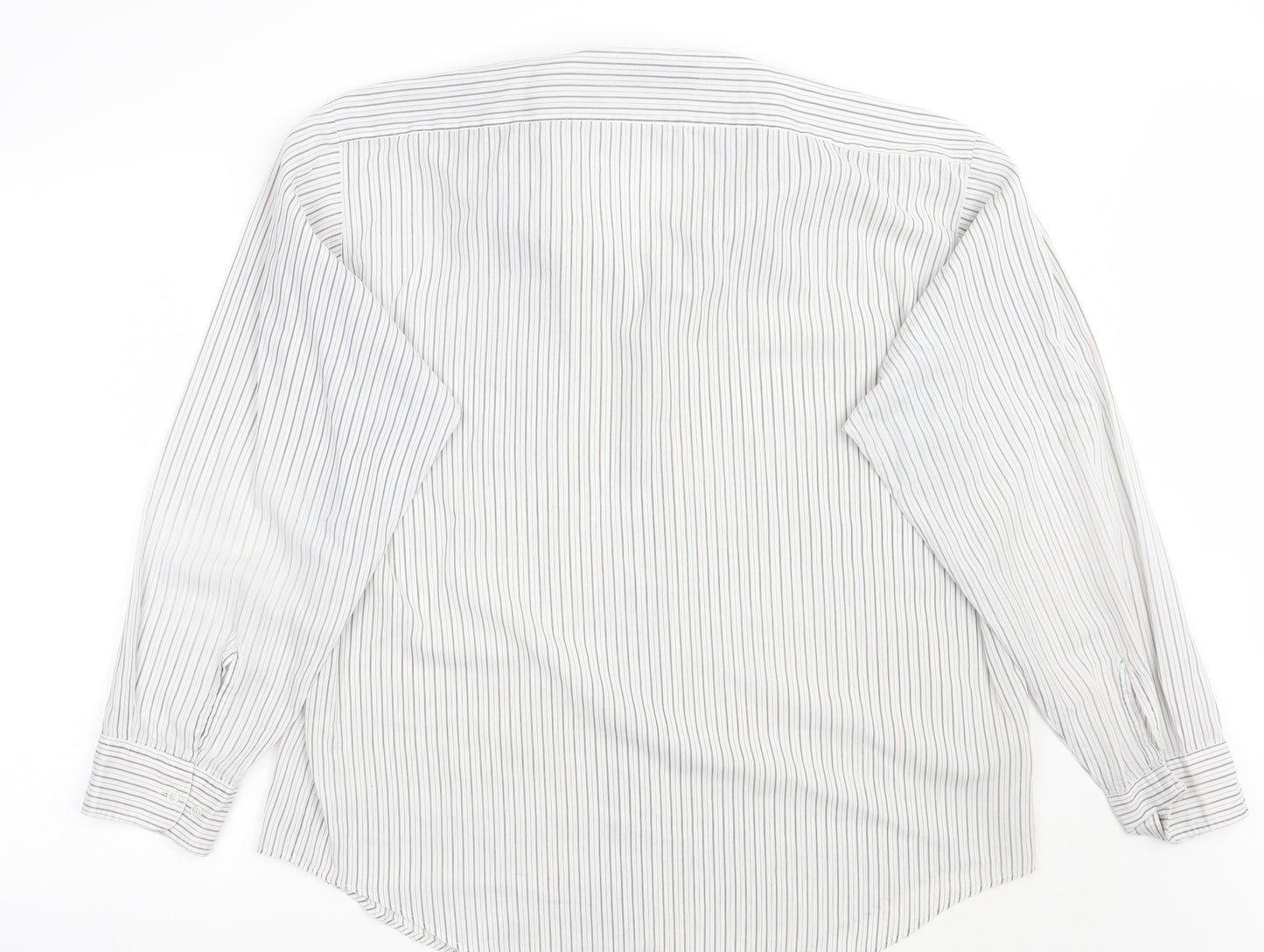 Charles barclay Mens White Striped   Button-Up Size 2XL