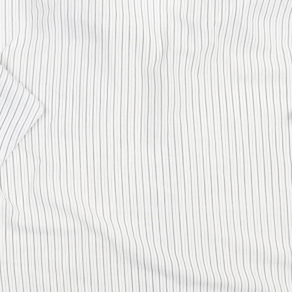 Charles barclay Mens White Striped   Button-Up Size 2XL