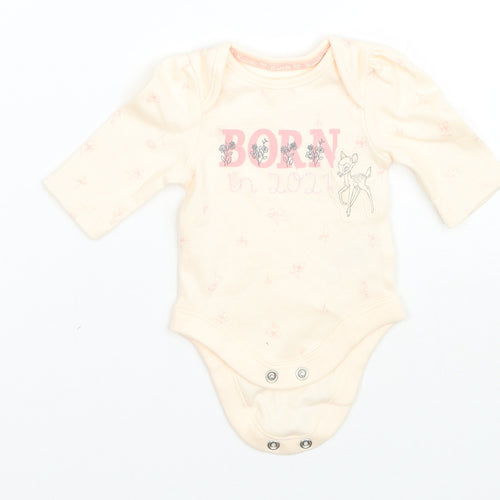 George Girls Beige Floral  Babygrow One-Piece Size Newborn  - Tiny baby