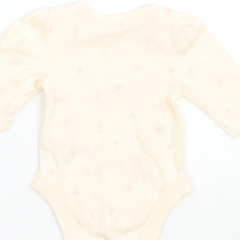 George Girls Beige Floral  Babygrow One-Piece Size Newborn  - Tiny baby