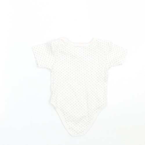 Pitter Patter Girls White Polka Dot  Babygrow One-Piece Size 3-6 Months