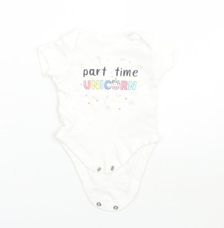 Nutmeg Girls White Babygrow One-Piece Size Newborn