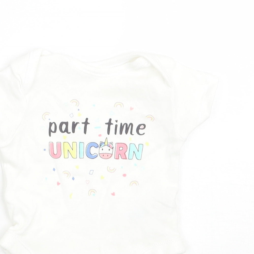 Nutmeg Girls White   Babygrow One-Piece Size Newborn