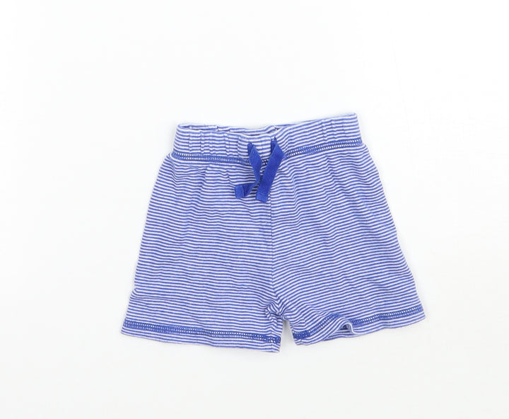 George Boys Blue Striped  Cropped Trousers Size 3-6 Months