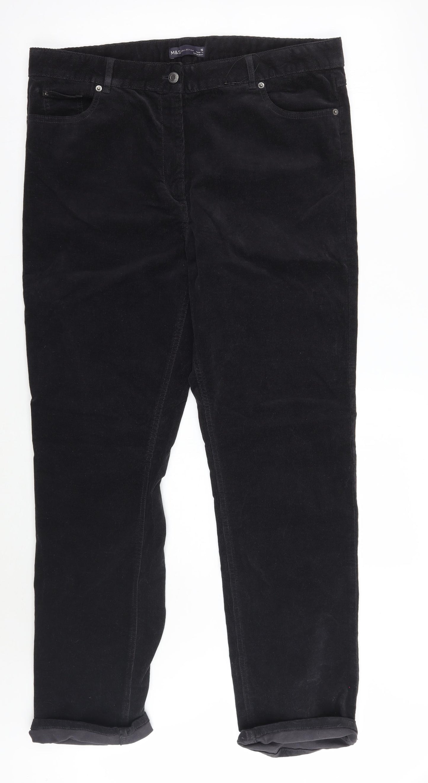 Marks and Spencer Womens Black   Straight Jeans Size 16 L28 in