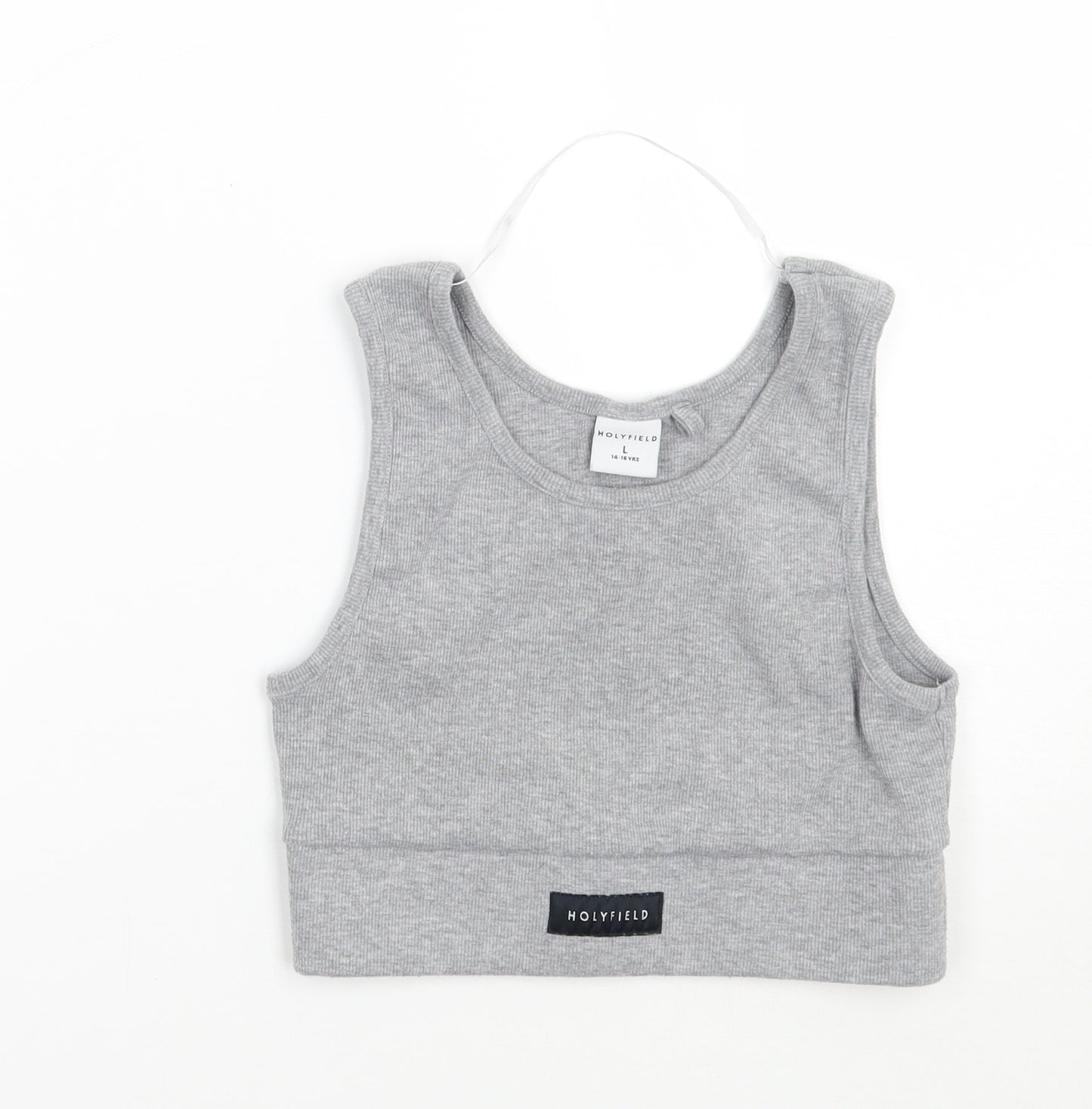 Holyfield Girls Grey   Cropped Tank Size L  - 14 - 16 years