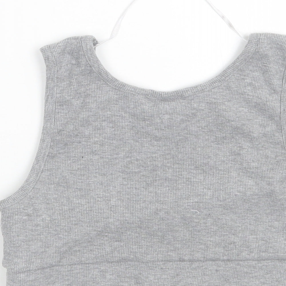 Holyfield Girls Grey   Cropped Tank Size L  - 14 - 16 years