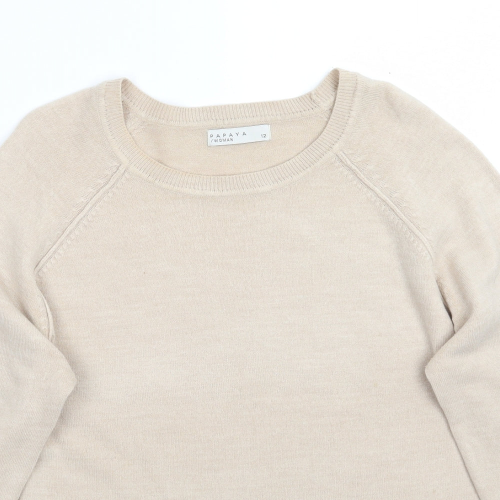 Papaya Womens Beige   Pullover Jumper Size 12
