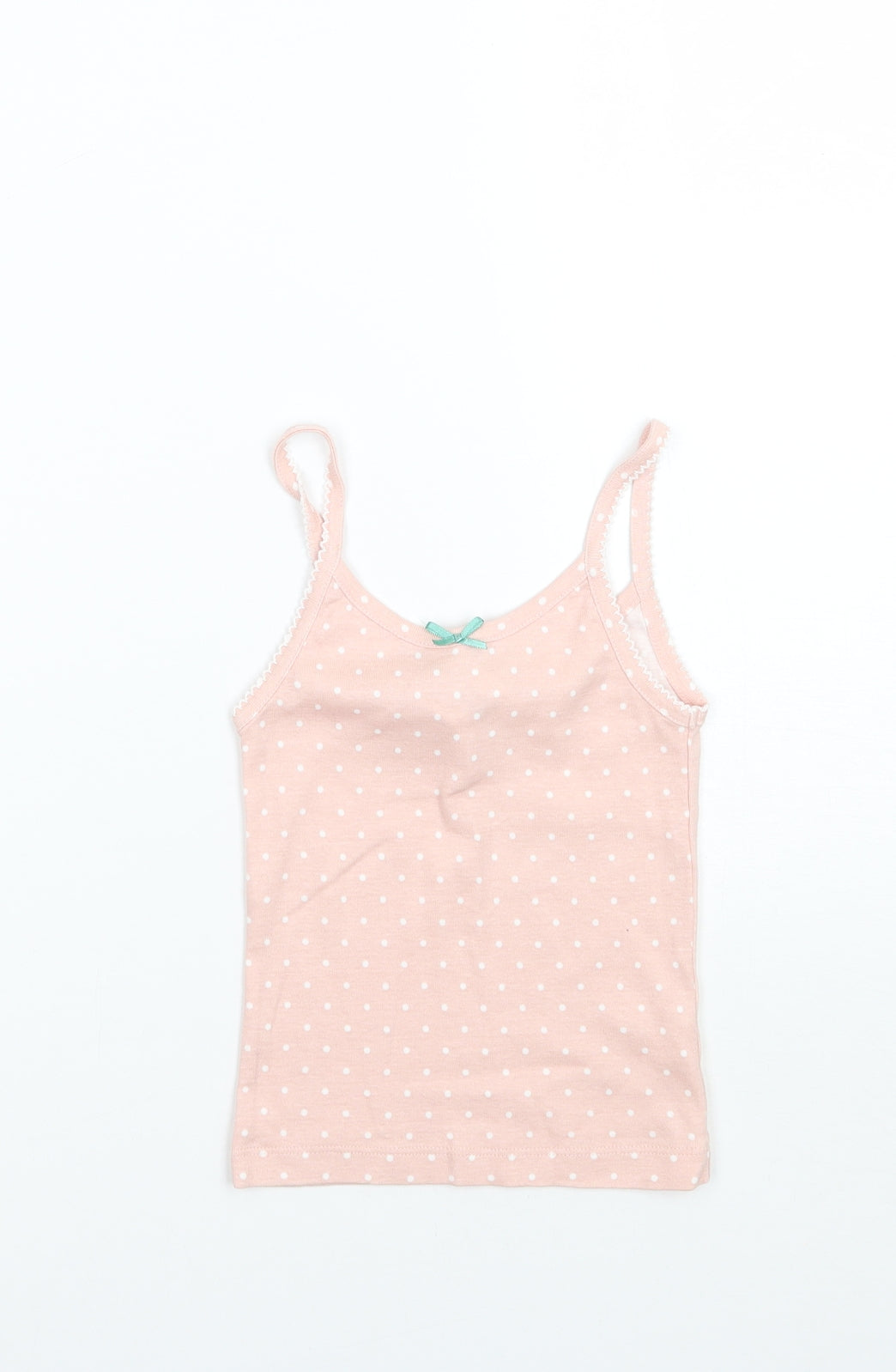 Mini Boden Girls Pink Polka Dot  Basic Tank Size 2-3 Years
