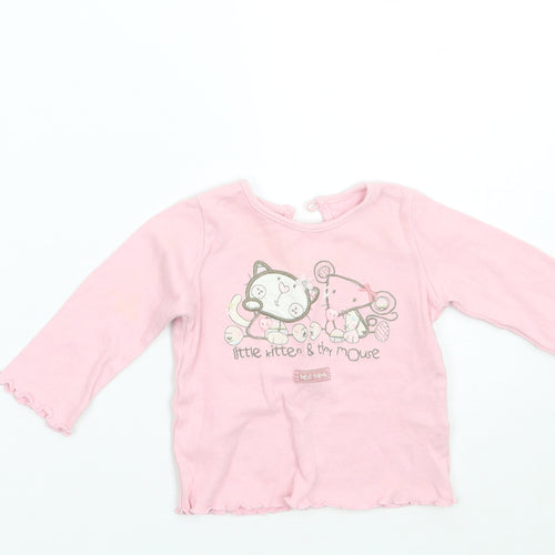 Matalan Girls Pink   Basic T-Shirt Size 3-6 Months
