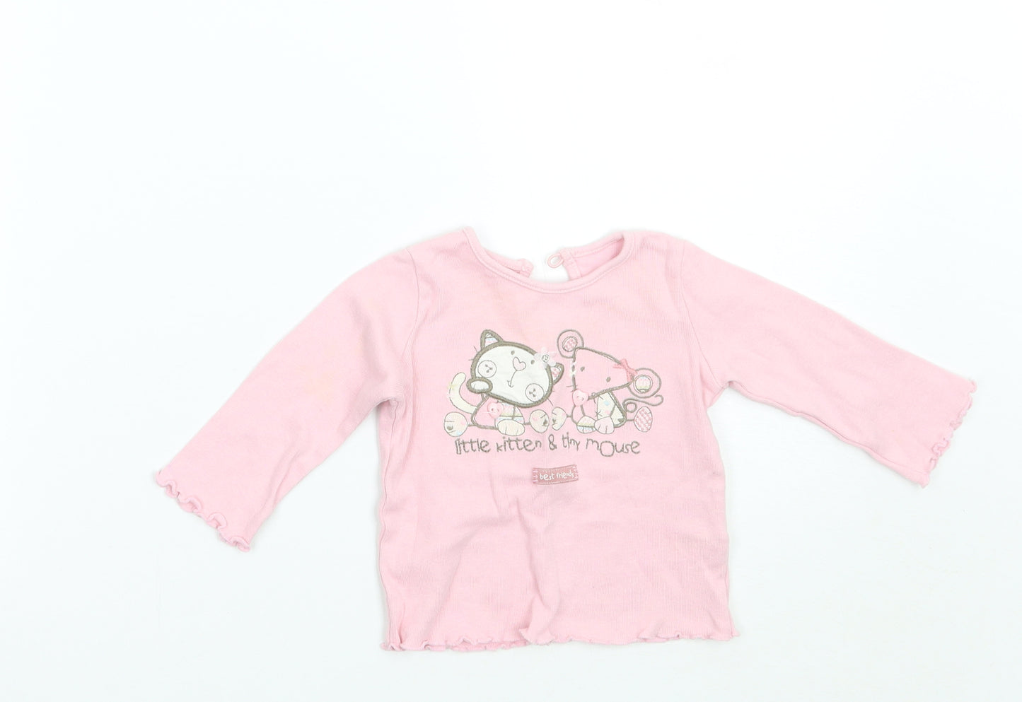 Matalan Girls Pink   Basic T-Shirt Size 3-6 Months