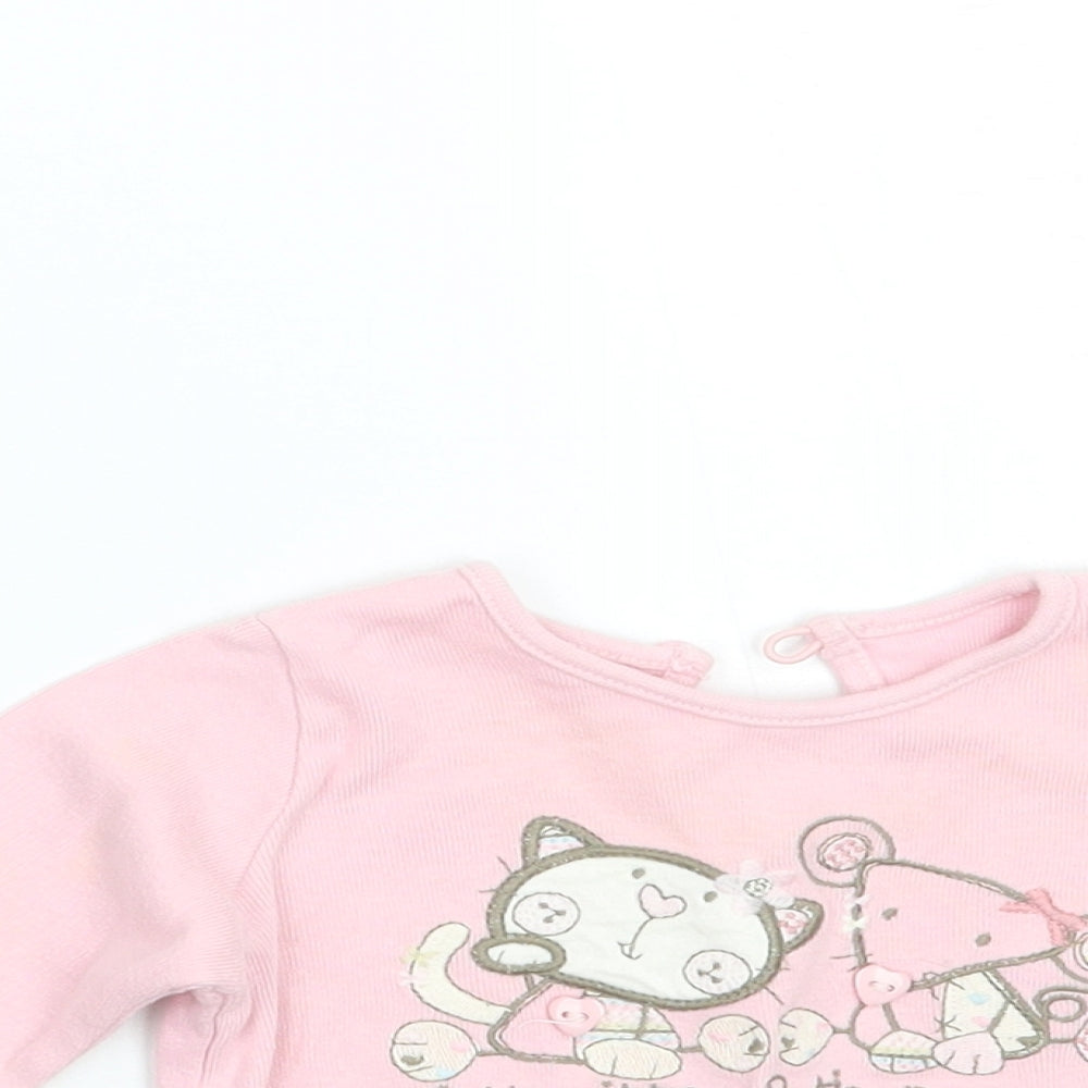 Matalan Girls Pink   Basic T-Shirt Size 3-6 Months