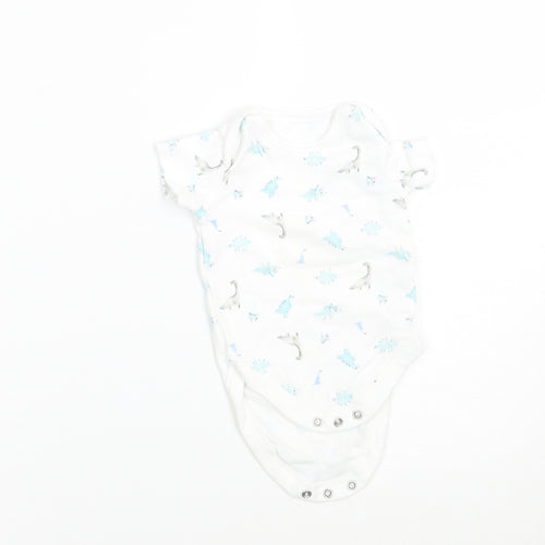 George Baby White Animal Print  Babygrow One-Piece Size 3-6 Months