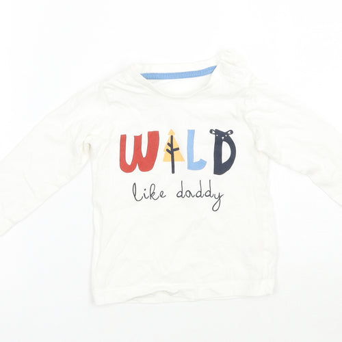 Matalan Girls White   Basic T-Shirt Size 9-12 Months