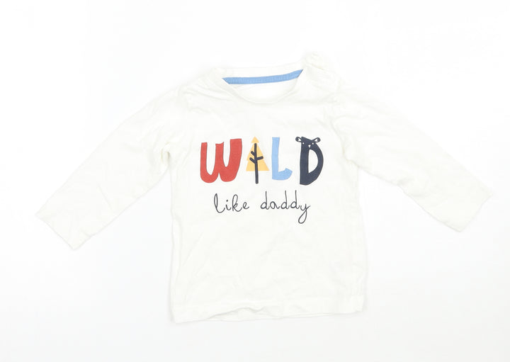 Matalan Girls White Basic T-Shirt Size 9-12 Months