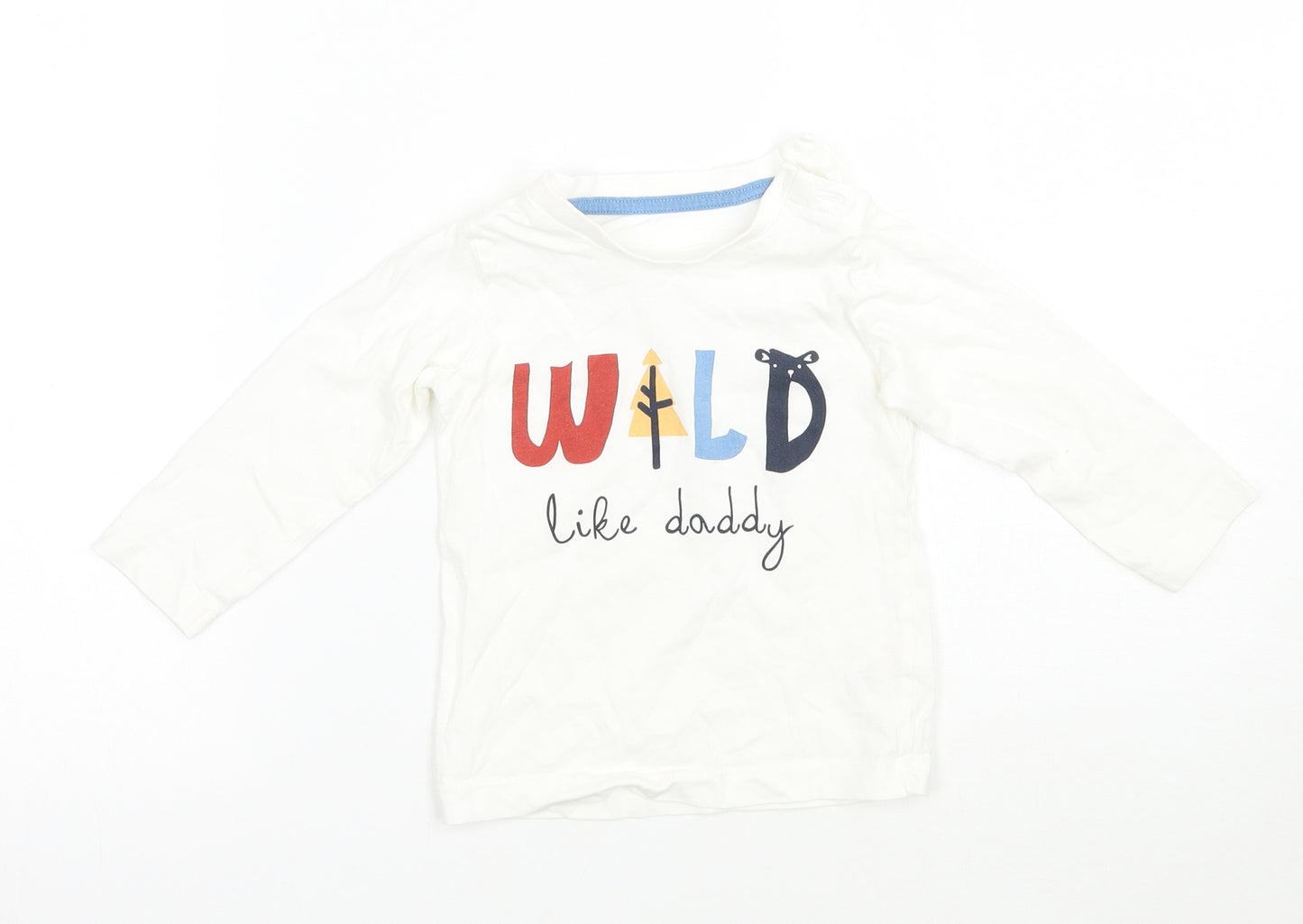 Matalan Girls White   Basic T-Shirt Size 9-12 Months