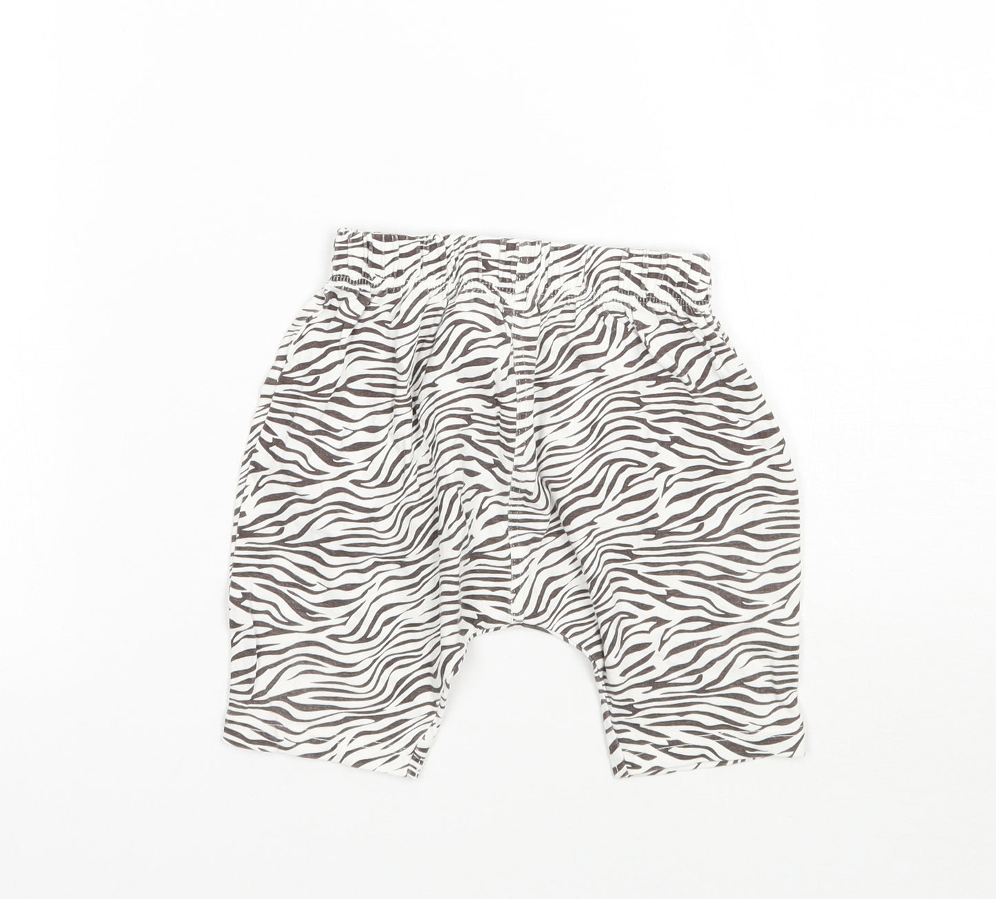Matalan Girls White Animal Print  Sweatpants Trousers Size 9-12 Months