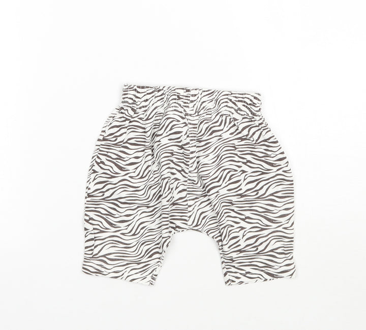 Matalan Girls White Animal Print  Sweatpants Trousers Size 9-12 Months