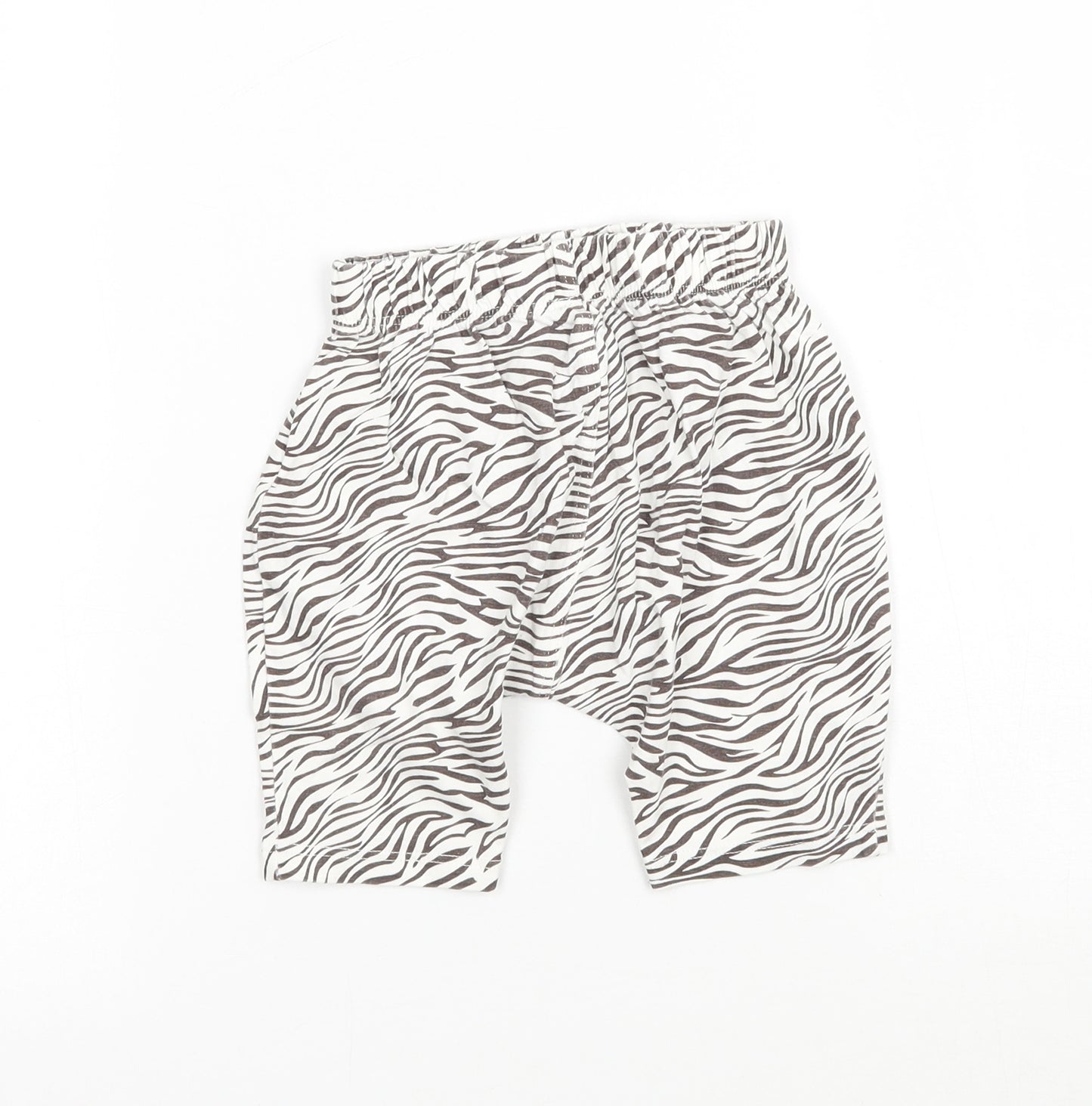 Matalan Girls White Animal Print  Sweatpants Trousers Size 9-12 Months