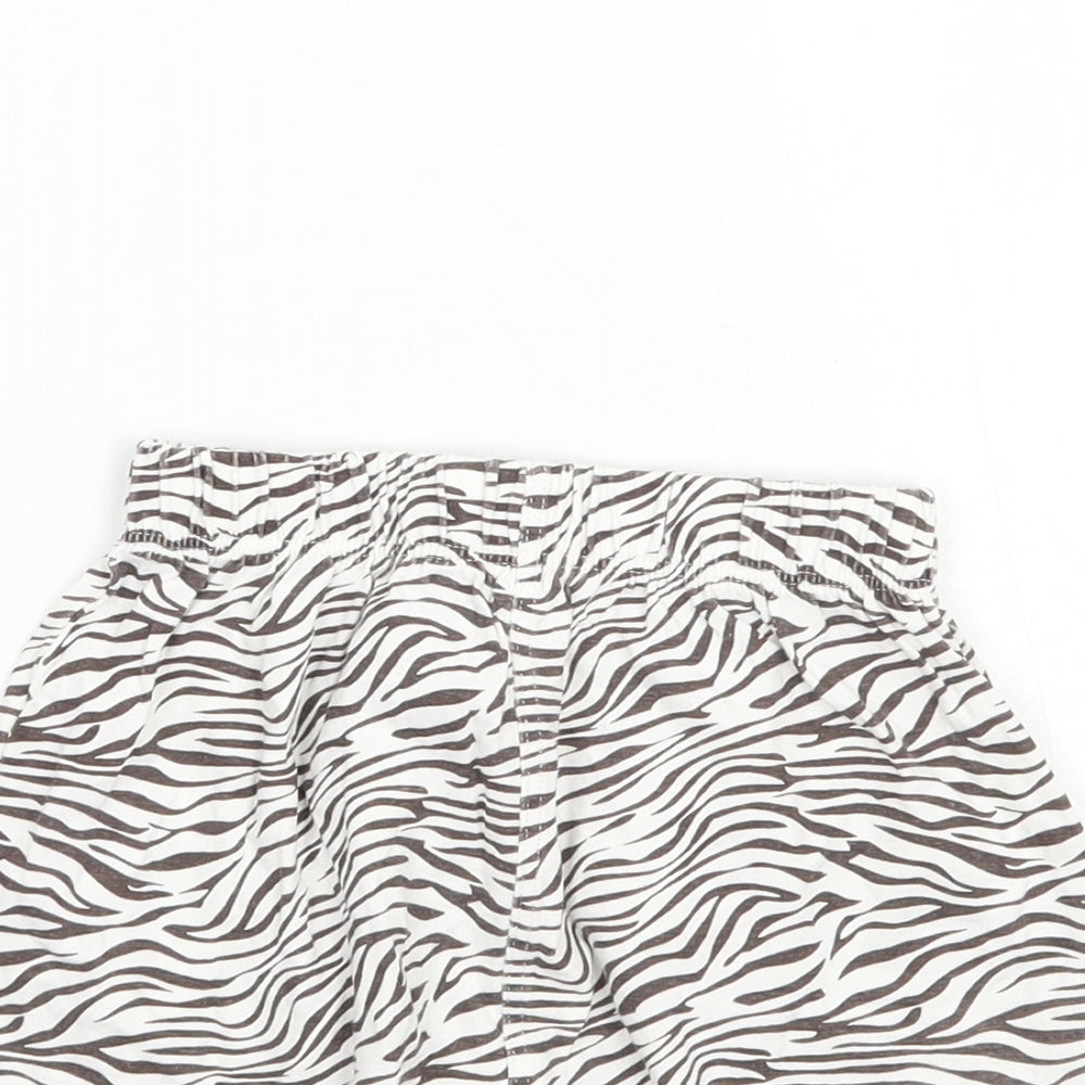 Matalan Girls White Animal Print  Sweatpants Trousers Size 9-12 Months