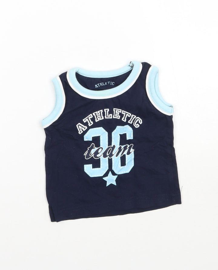 Matalan Boys Blue   Basic Tank Size 3-6 Months