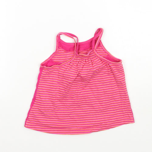 Matalan Girls Pink Floral  Basic Tank Size 9-12 Months