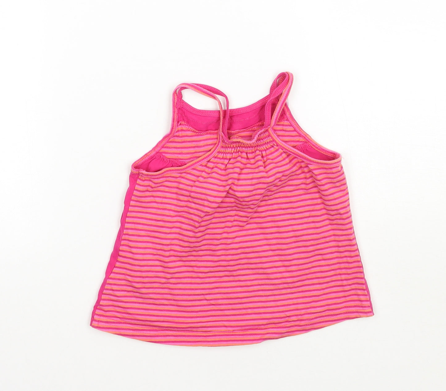 Matalan Girls Pink Floral  Basic Tank Size 9-12 Months