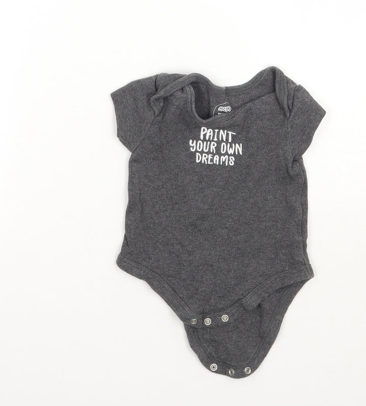 Mammas & Pappas Baby Grey Babygrow One-Piece Size 3-6 Months