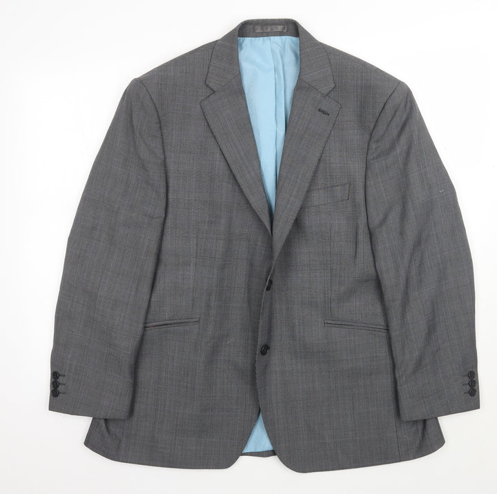 Marks and Spencer Mens Grey Check Jacket Suit Jacket Size 42