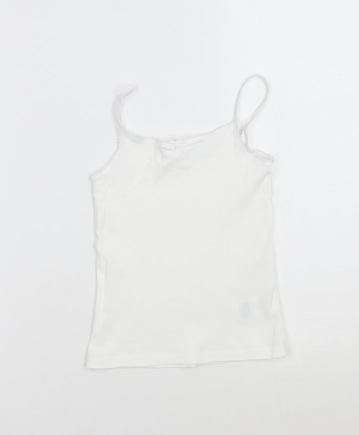 Marks and Spencer Girls White   Basic Tank Size 3-4 Years