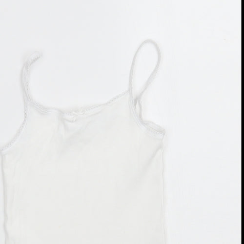 Marks and Spencer Girls White   Basic Tank Size 3-4 Years