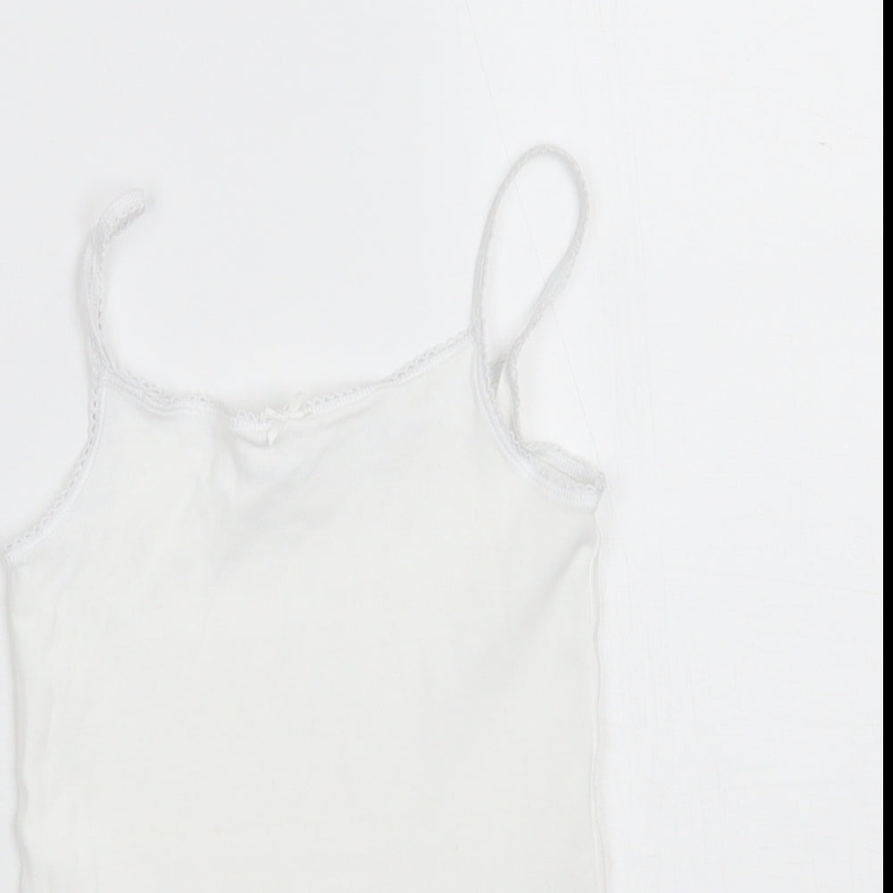 Marks and Spencer Girls White   Basic Tank Size 3-4 Years