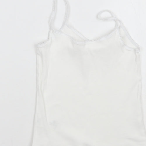 Marks and Spencer Girls White   Basic Tank Size 3-4 Years