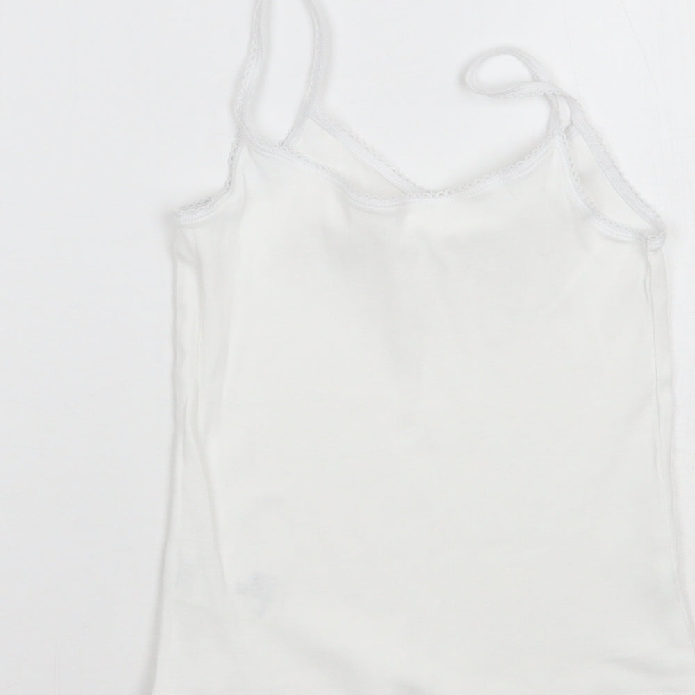 Marks and Spencer Girls White   Basic Tank Size 3-4 Years