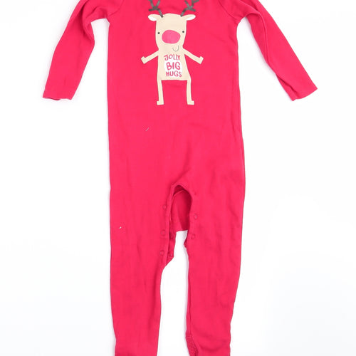 Florence and Fred Boys Red Animal Print  Babygrow One-Piece Size 12-18 Months  - Reindeer