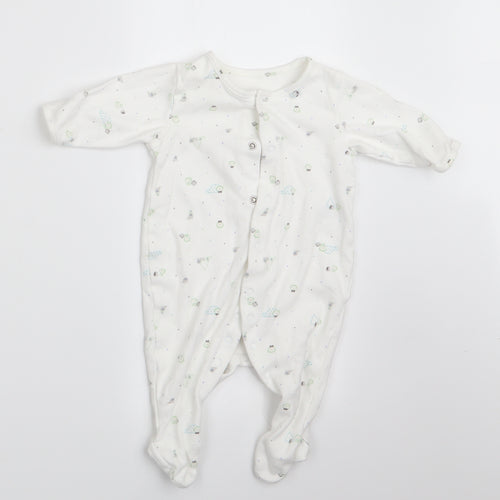 Marks and Spencer Boys Ivory Animal Print  Babygrow One-Piece Size 0-3 Months