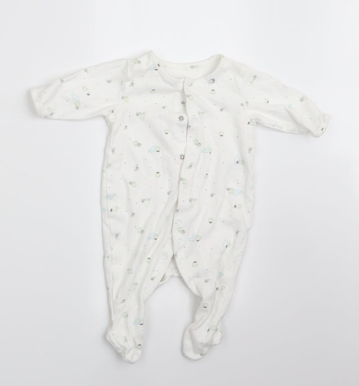 Marks and Spencer Boys Ivory Animal Print Babygrow One-Piece Size 0-3 Months