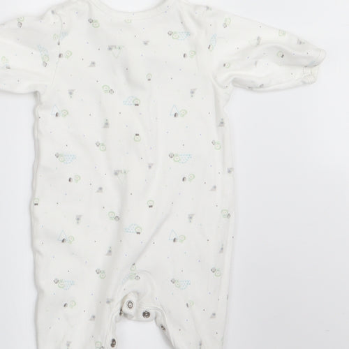 Marks and Spencer Boys Ivory Animal Print  Babygrow One-Piece Size 0-3 Months
