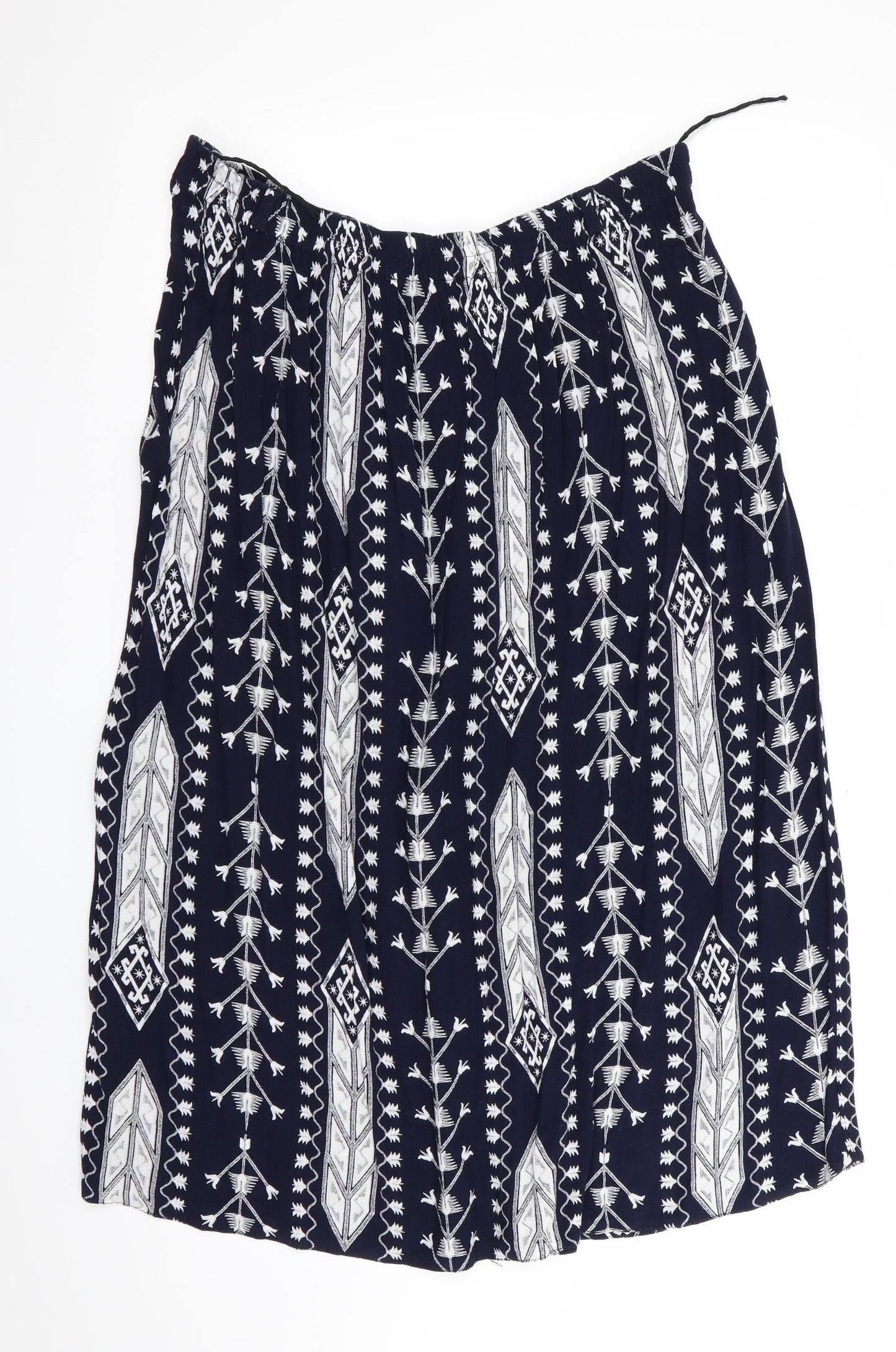 Preworn Womens Blue Geometric  Flare Skirt Size 18