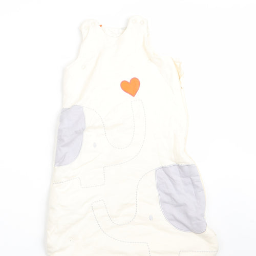 NP Heart Girls Ivory Animal Print  Coverall One-Piece Size 0-3 Months  - Elephant Print