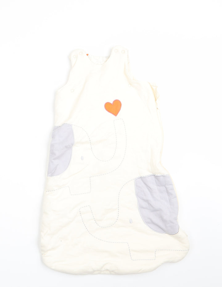 NP Heart Girls Ivory Animal Print  Coverall One-Piece Size 0-3 Months  - Elephant Print