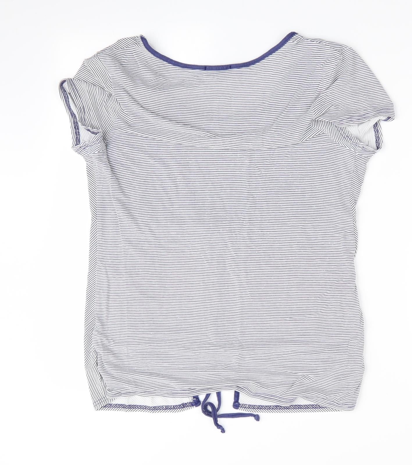 CMD Womenswear Womens Blue Striped  Tunic T-Shirt